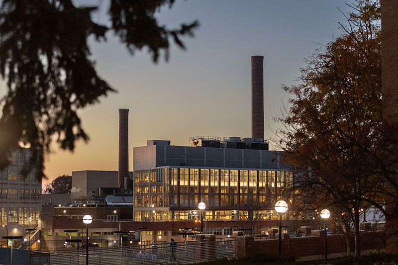 The exterior details of the Central Campus Power Plant.