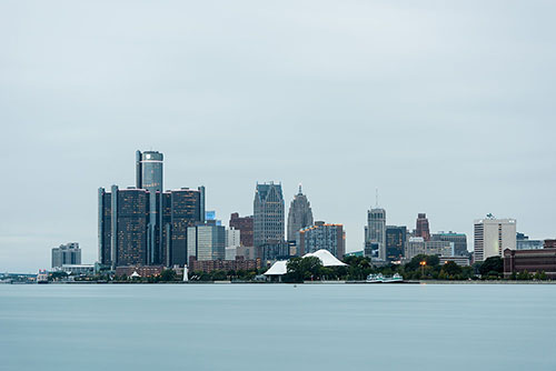 The Detroit skyline
