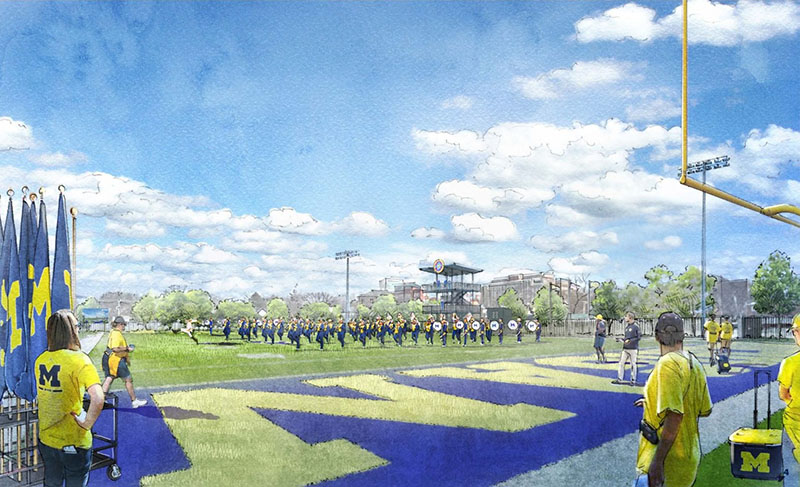 Artist's rendering of the new Michigan Marching Band practice field